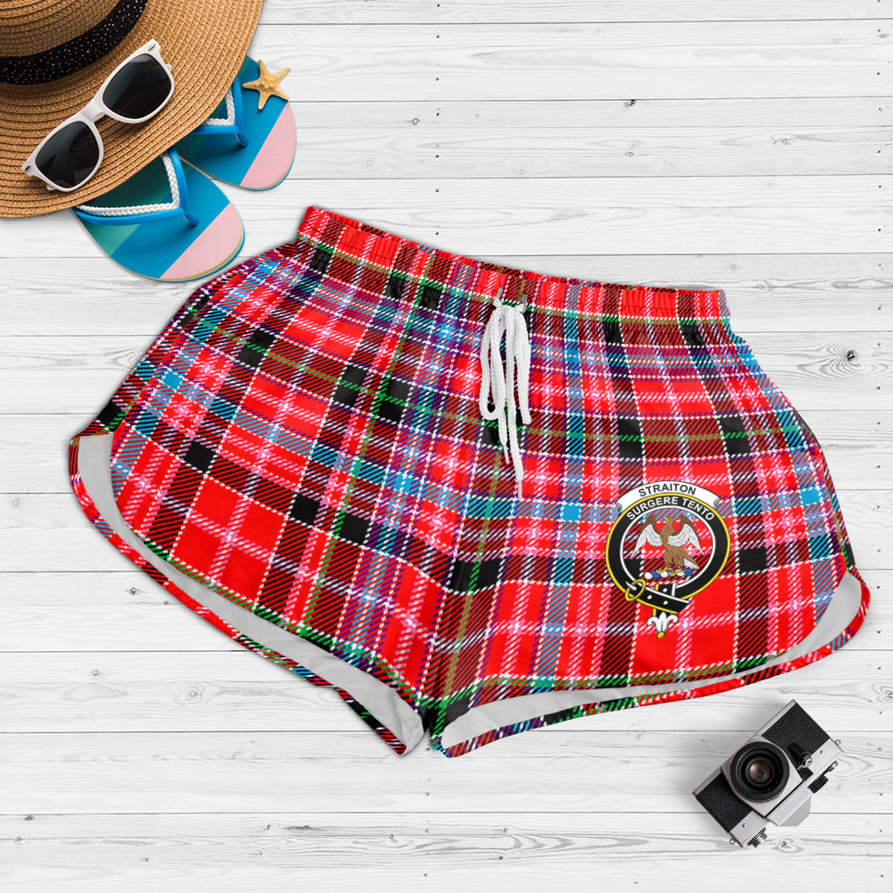 straiton-tartan-womens-shorts-with-family-crest