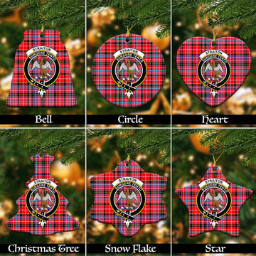 Straiton Tartan Christmas Ornaments with Family Crest