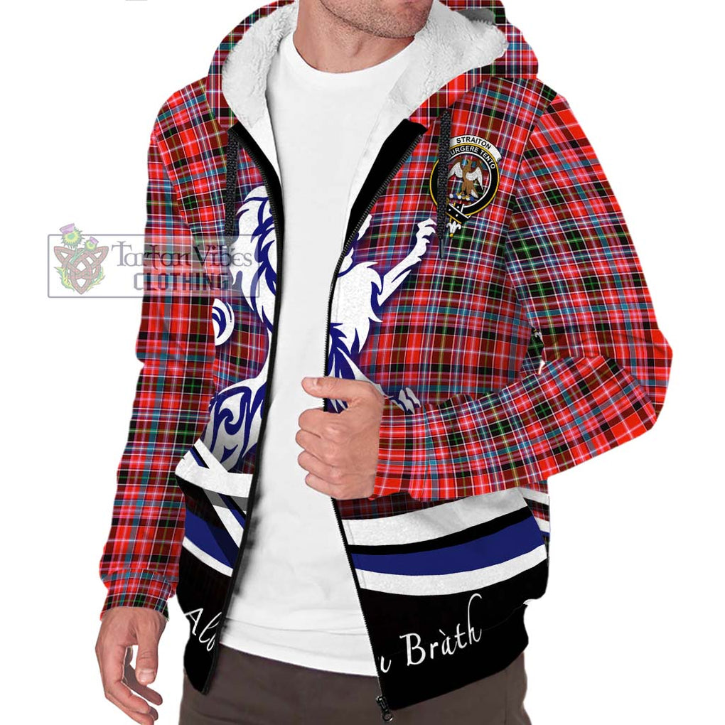 Straiton Tartan Sherpa Hoodie with Alba Gu Brath Regal Lion Emblem Unisex S - Tartanvibesclothing Shop