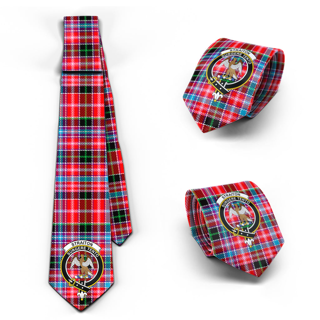 Straiton Tartan Classic Necktie with Family Crest Necktie One Size - Tartan Vibes Clothing