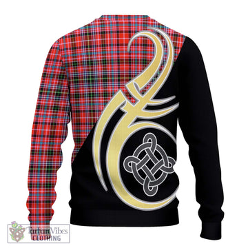 Straiton Tartan Ugly Sweater with Family Crest and Celtic Symbol Style