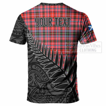 Straiton Crest Tartan T-Shirt with New Zealand Silver Fern Half Style