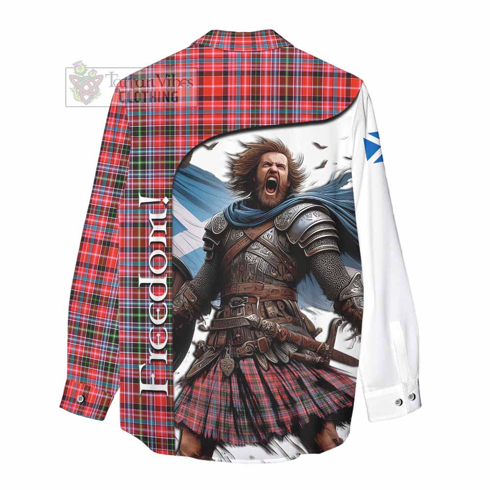 Tartan Vibes Clothing Straiton Crest Tartan Women's Casual Shirt Inspired by the Freedom of Scottish Warrior