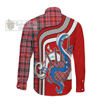 Straiton Tartan Long Sleeve Button Shirt with Epic Bagpipe Style