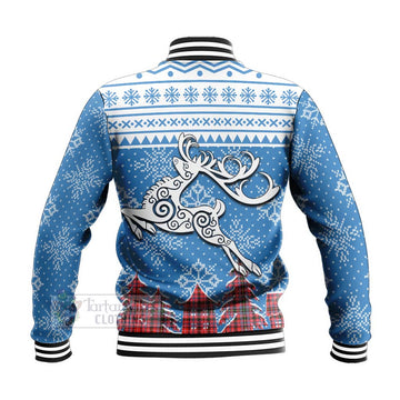 Straiton Clan Christmas Baseball Jacket Celtic Reindeer Style