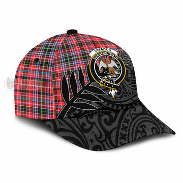 Straiton Crest Tartan Classic Cap with New Zealand Silver Fern Half Style