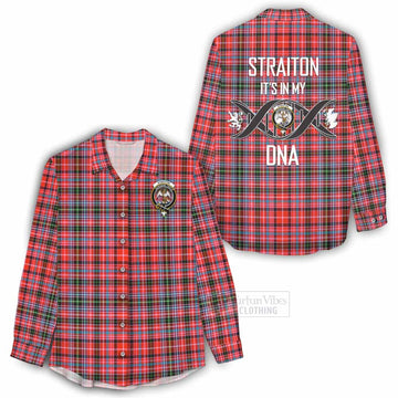 Straiton Tartan Women's Casual Shirt with Family Crest DNA In Me Style