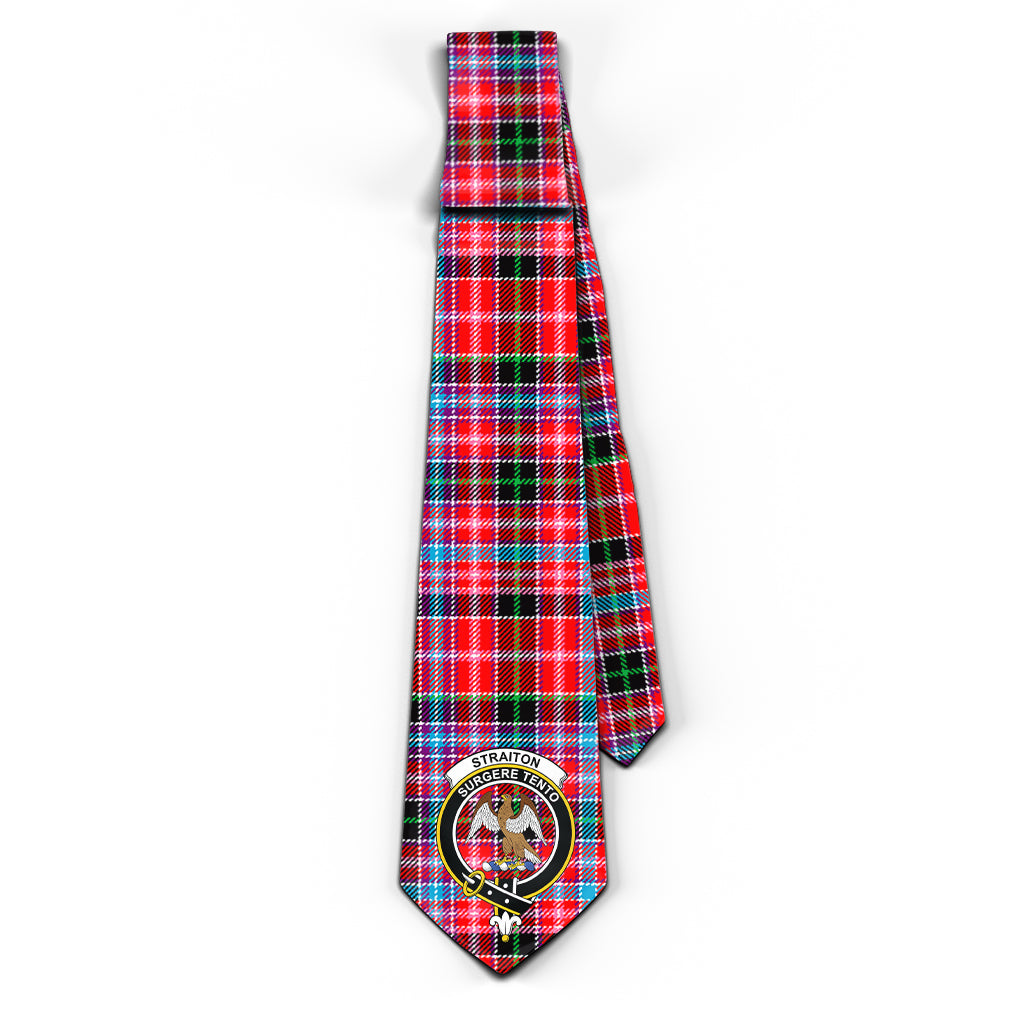 Straiton Tartan Classic Necktie with Family Crest - Tartan Vibes Clothing