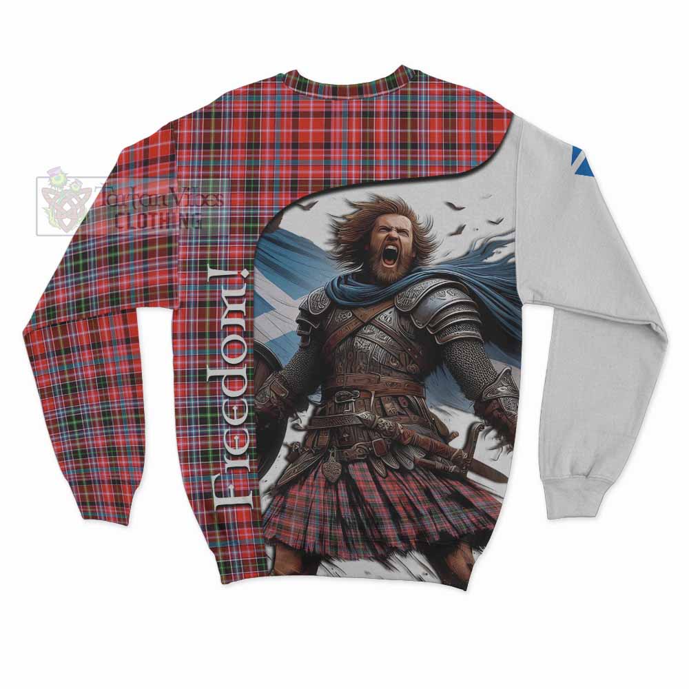 Tartan Vibes Clothing Straiton Crest Tartan Sweatshirt Inspired by the Freedom of Scottish Warrior