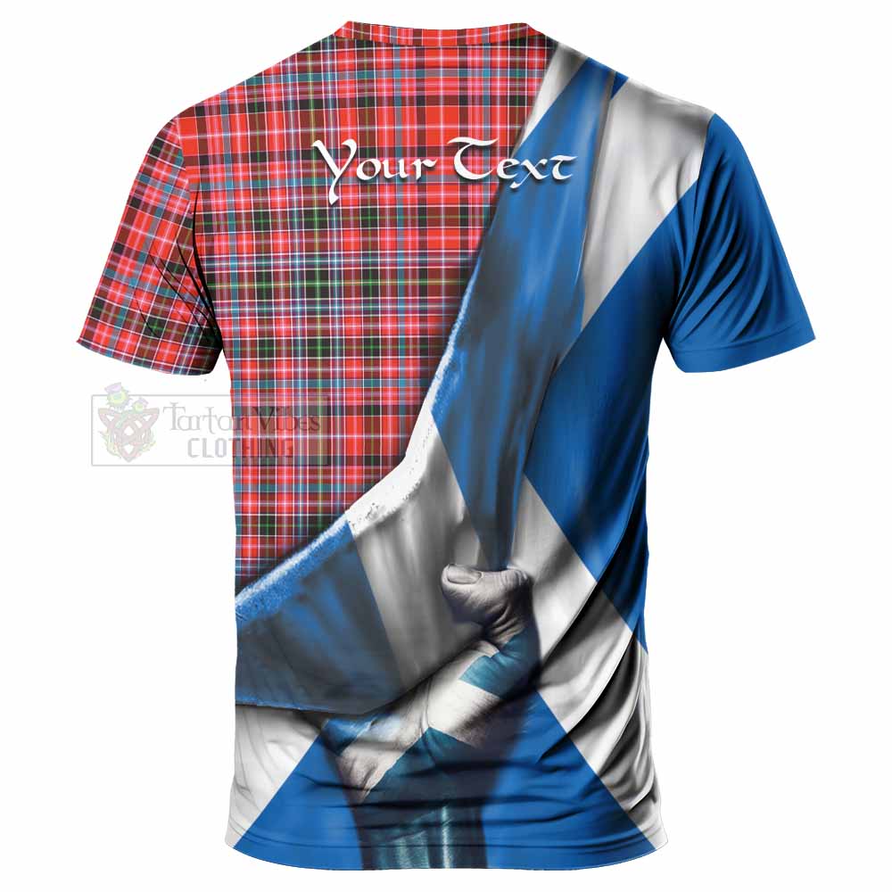 Tartan Vibes Clothing Straiton Tartan T-Shirt with Family Crest Scotland Patriotic Style