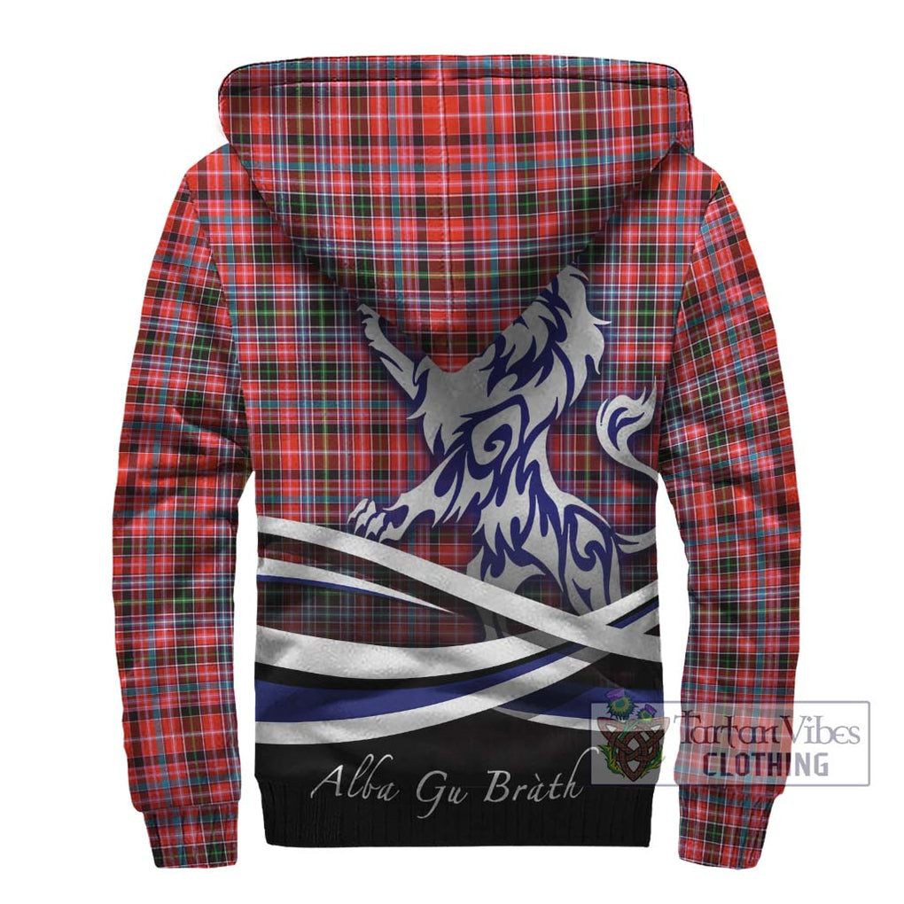 Straiton Tartan Sherpa Hoodie with Alba Gu Brath Regal Lion Emblem - Tartanvibesclothing Shop