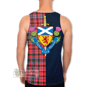 Straiton Tartan Men's Tank Top Alba with Scottish Lion Royal Arm Half Style