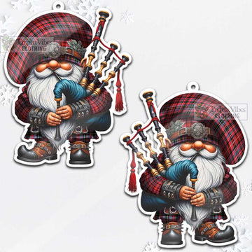 Straiton Tartan Bagpiper Gnome Christmas Ornament