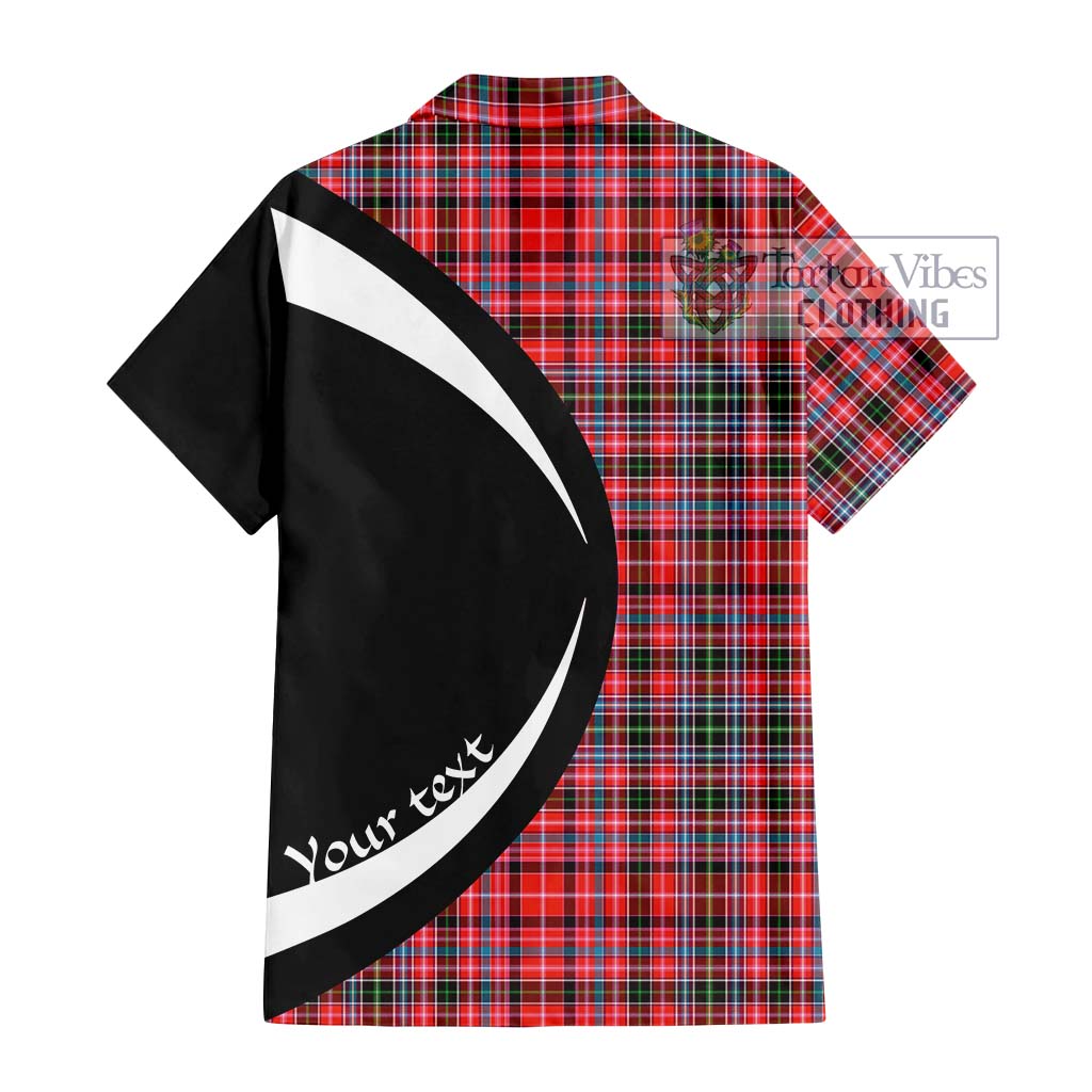 Straiton Tartan Short Sleeve Button Up with Family Crest Circle Style - Tartan Vibes Clothing