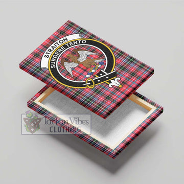 Straiton Tartan Canvas Print Wall Art with Family Crest