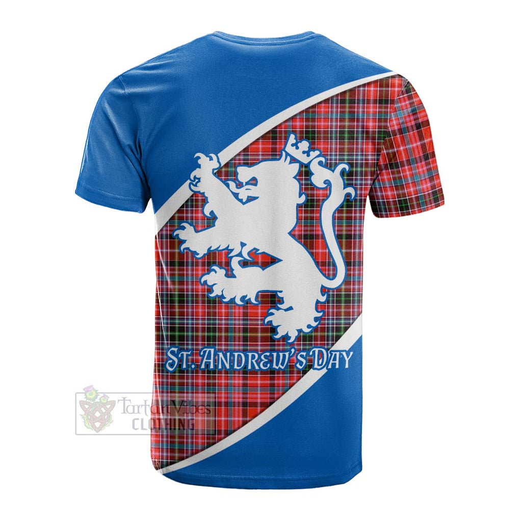 Tartan Vibes Clothing Straiton Family Crest Tartan Cotton T-shirt Celebrate Saint Andrew's Day in Style