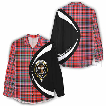 Straiton Tartan Women's Casual Shirt with Family Crest Circle Style