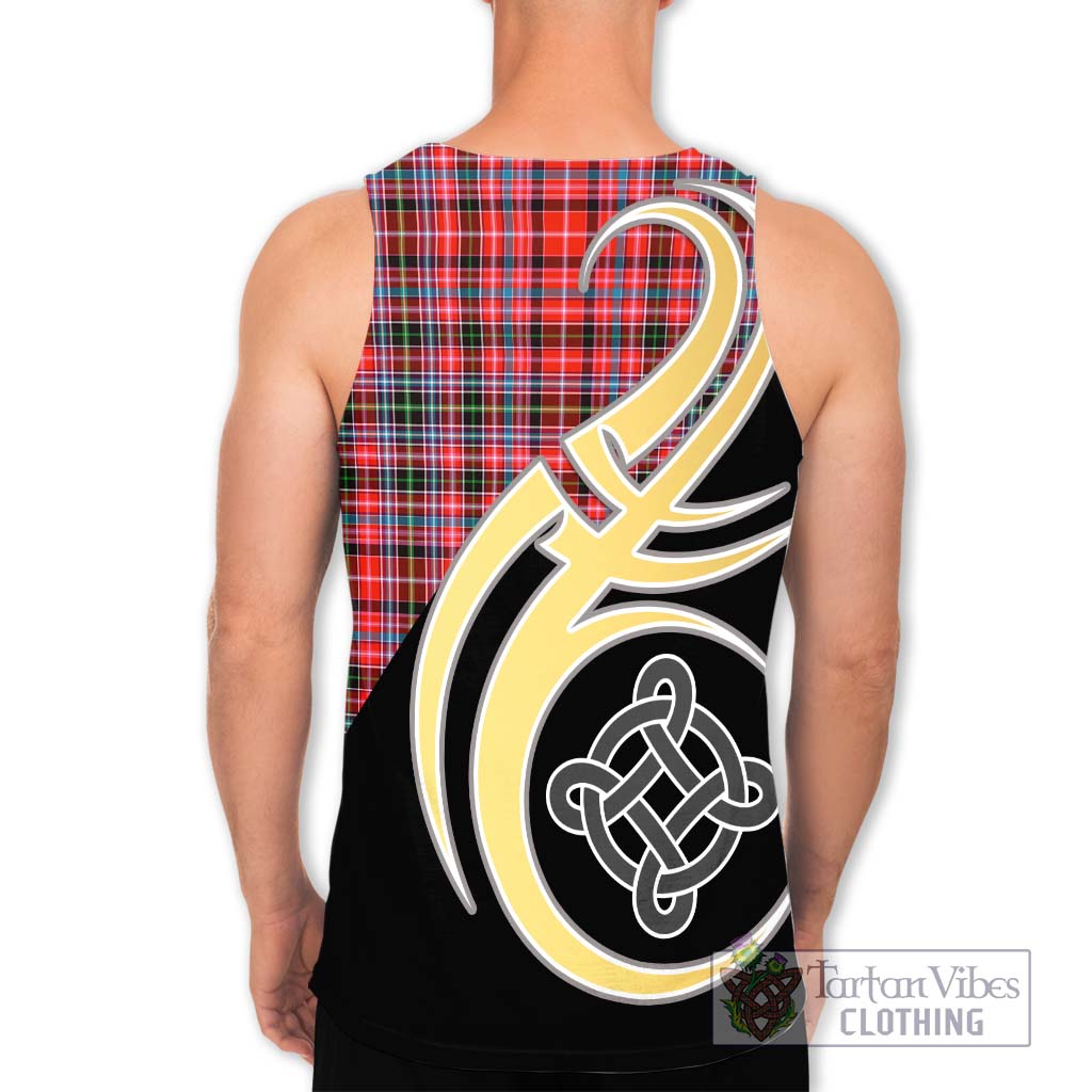 Straiton Tartan Men's Tank Top with Family Crest and Celtic Symbol Style - Tartan Vibes Clothing