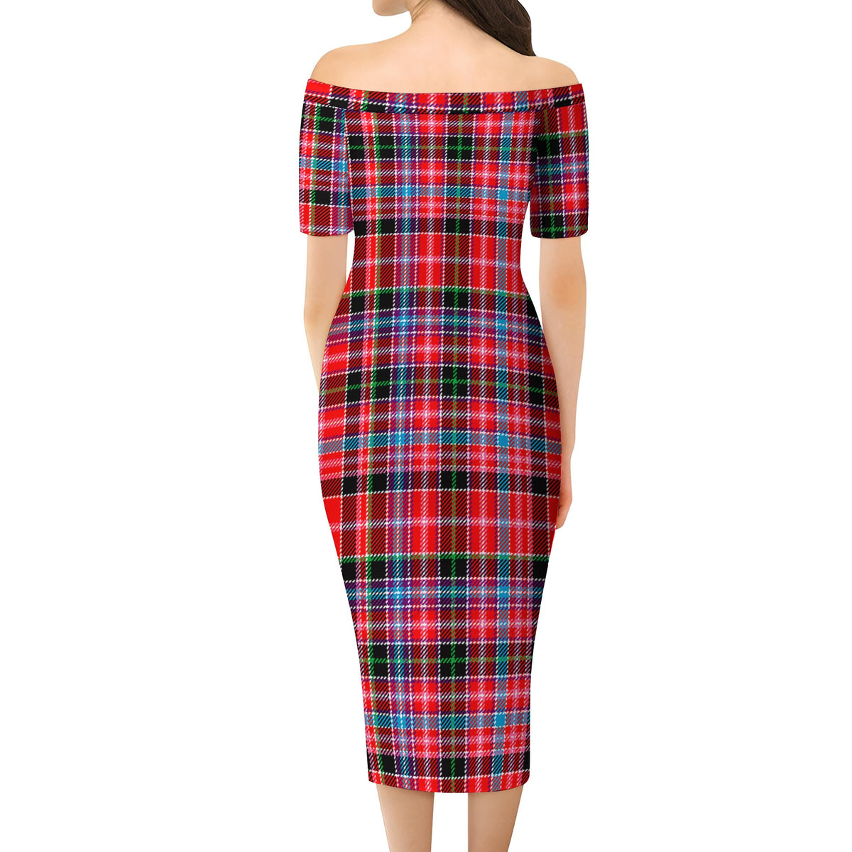 Straiton Tartan Off Shoulder Lady Dress - Tartan Vibes Clothing