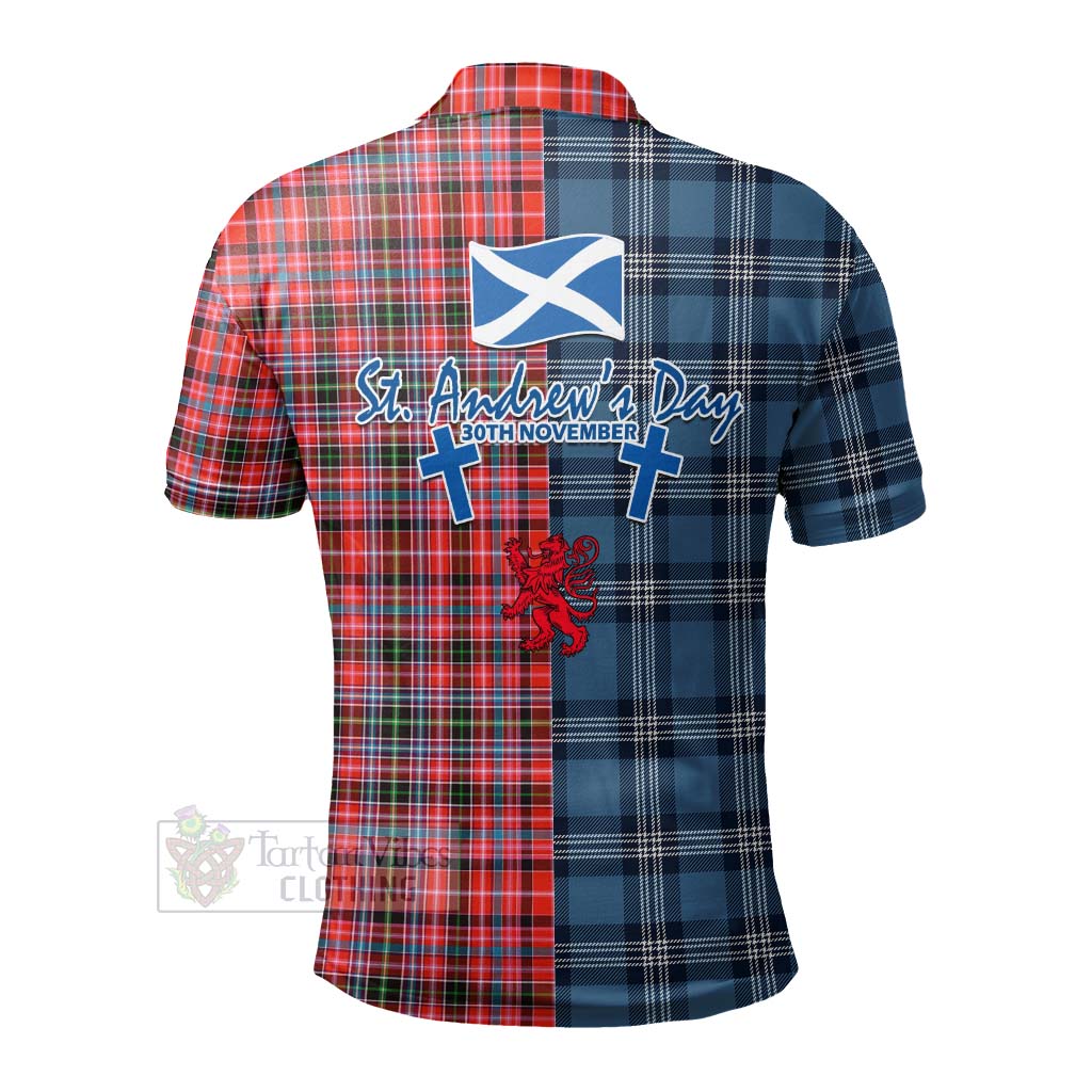 Tartan Vibes Clothing Straiton Tartan Polo Shirt Happy St. Andrew's Day Half Tartan Style