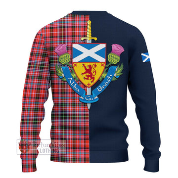 Straiton Tartan Ugly Sweater with Scottish Lion Royal Arm Half Style