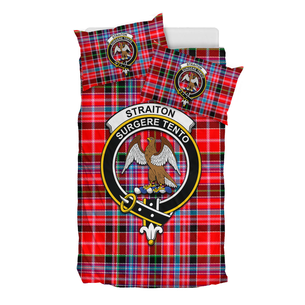 Straiton Tartan Bedding Set with Family Crest - Tartan Vibes Clothing