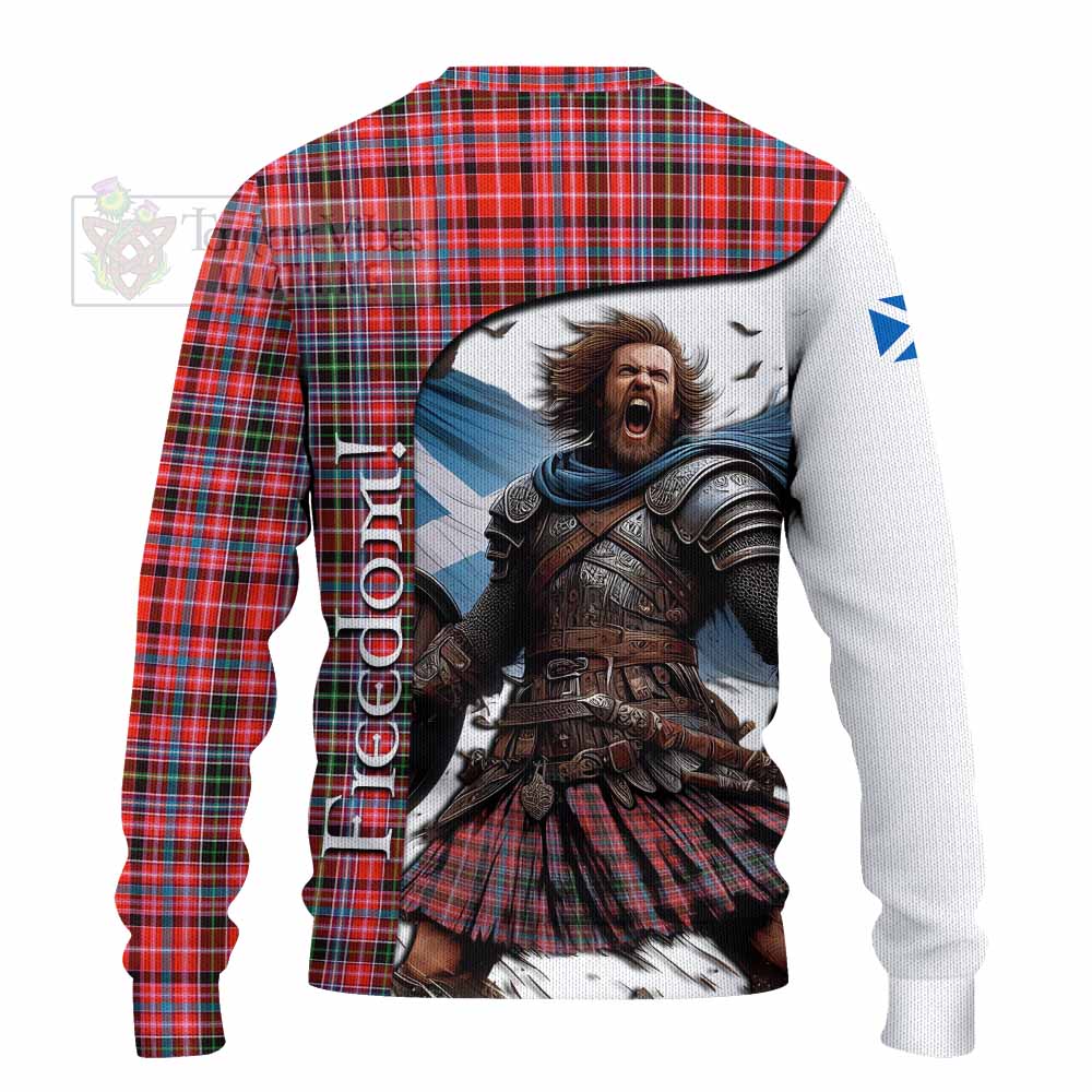 Tartan Vibes Clothing Straiton Crest Tartan Knitted Sweater Inspired by the Freedom of Scottish Warrior