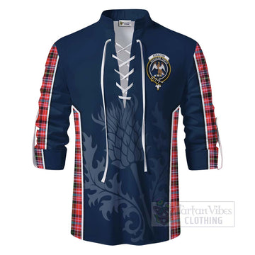 Straiton Tartan Ghillie Kilt Shirt with Family Crest and Scottish Thistle Vibes Sport Style