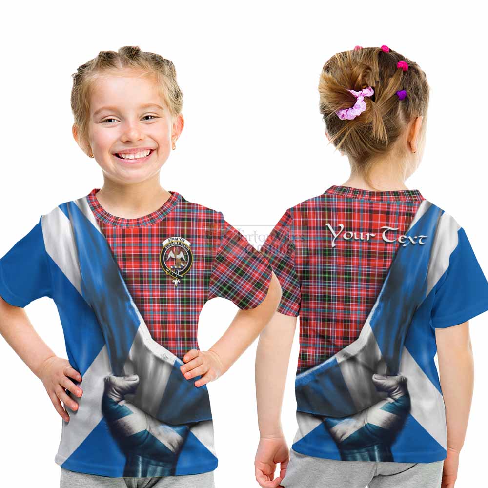 Tartan Vibes Clothing Straiton Tartan Kid T-Shirt with Family Crest Scotland Patriotic Style