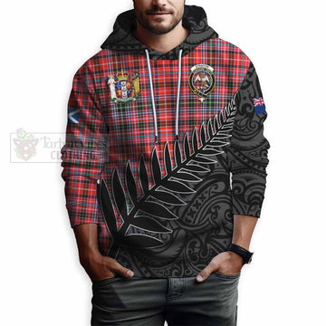 Straiton Crest Tartan Hoodie with New Zealand Silver Fern Half Style