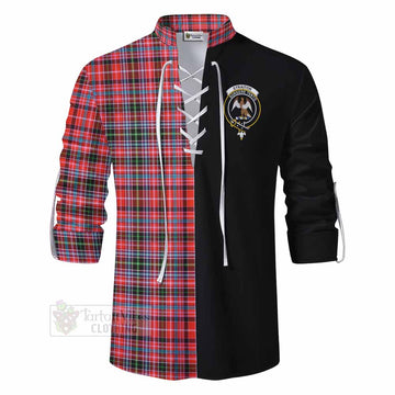 Straiton Tartan Ghillie Kilt Shirt with Family Crest and Half Of Me Style