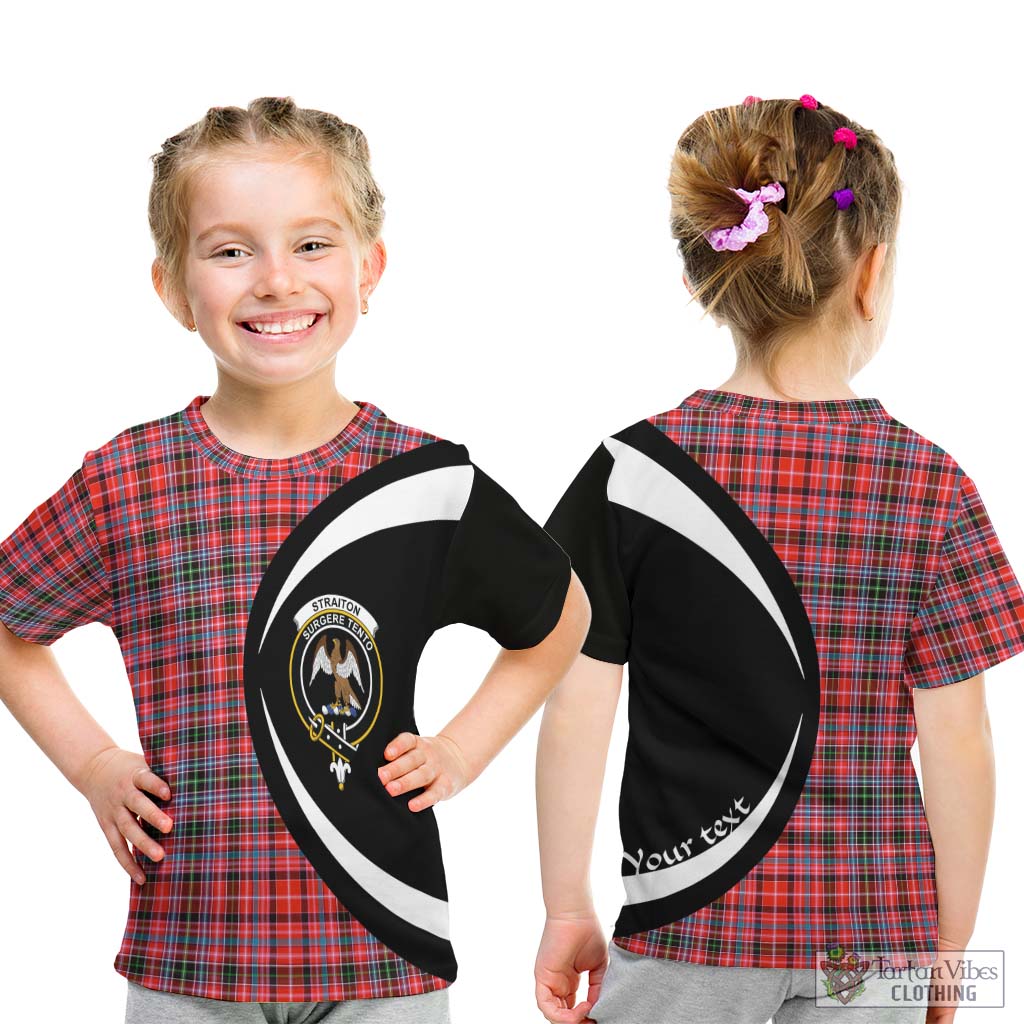 Straiton Tartan Kid T-Shirt with Family Crest Circle Style - Tartan Vibes Clothing