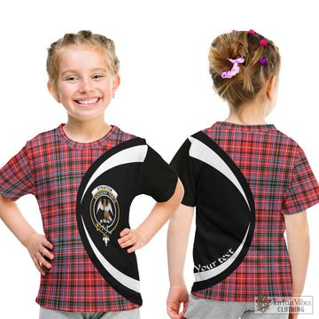 Straiton Tartan Kid T-Shirt with Family Crest Circle Style