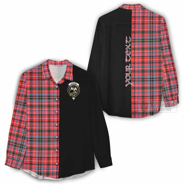 Straiton Tartan Women's Casual Shirt with Family Crest and Half Of Me Style