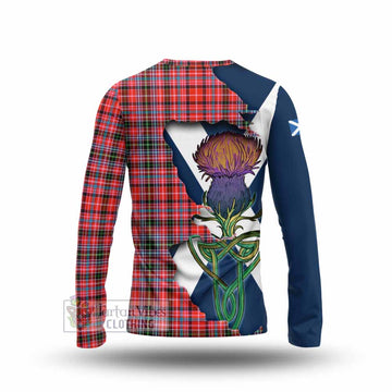 Straiton Tartan Family Crest Long Sleeve T-Shirt Scottish Thistle Celtic Inspired - Tartan Vibes Clothing