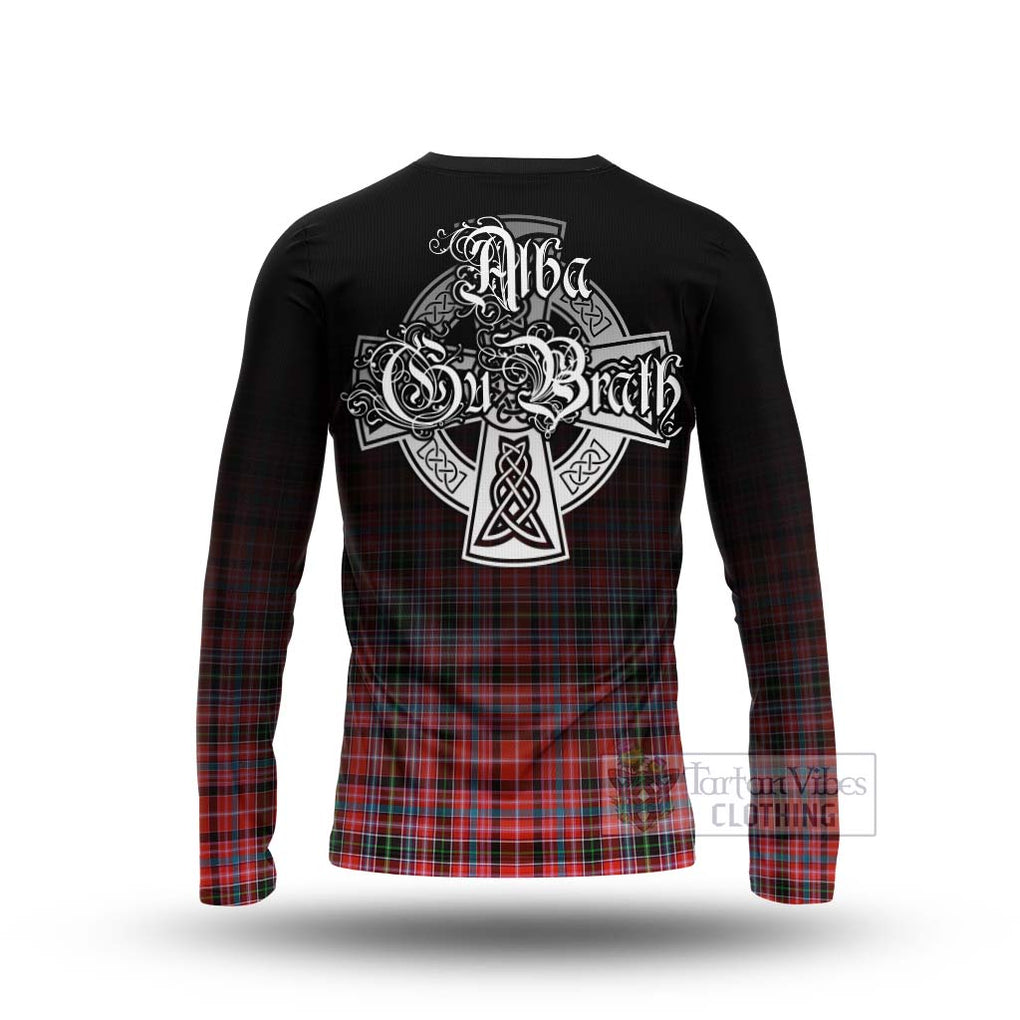 Tartan Vibes Clothing Straiton Tartan Long Sleeve T-Shirt Featuring Alba Gu Brath Family Crest Celtic Inspired