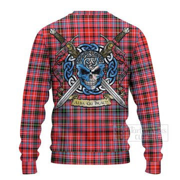 Straiton Tartan Ugly Sweater with Family Crest Celtic Skull Style