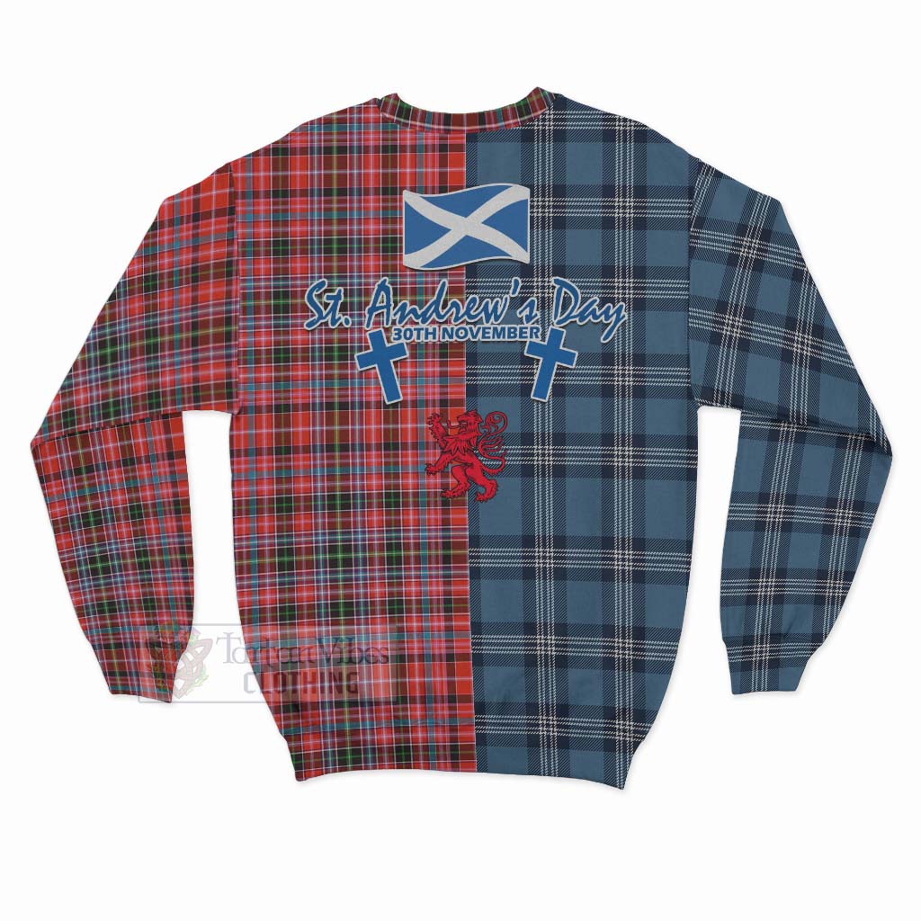 Tartan Vibes Clothing Straiton Tartan Sweatshirt Happy St. Andrew's Day Half Tartan Style