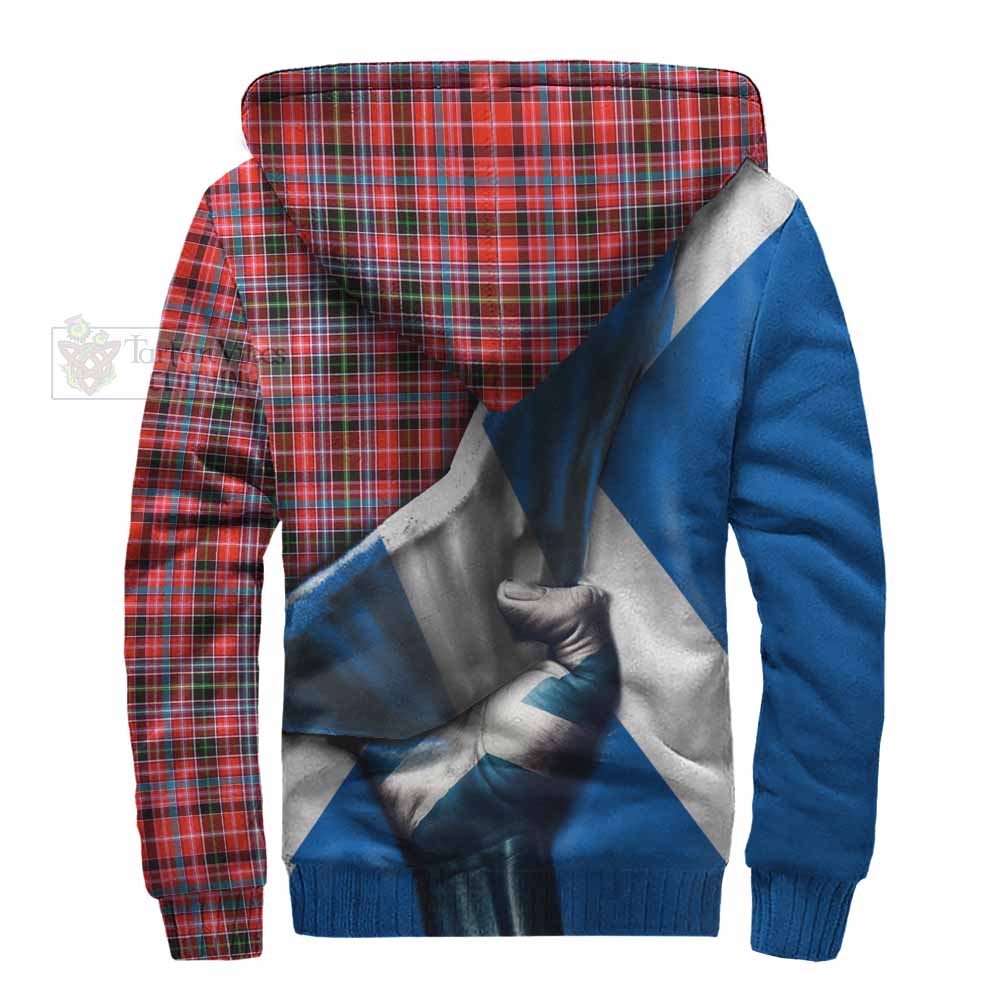 Tartan Vibes Clothing Straiton Tartan Sherpa Hoodie with Family Crest Scotland Patriotic Style