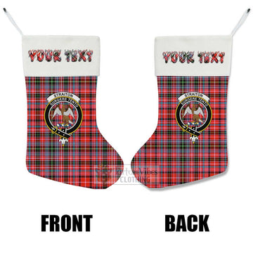 Straiton Tartan Family Crest Christmas Stocking with Personalized Text