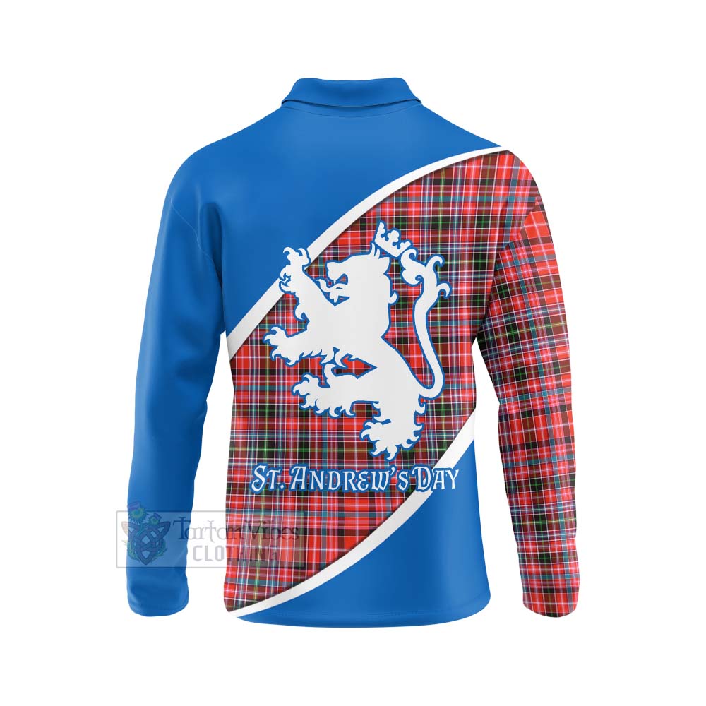 Tartan Vibes Clothing Straiton Family Crest Tartan Long Sleeve Polo Shirt Celebrate Saint Andrew's Day in Style