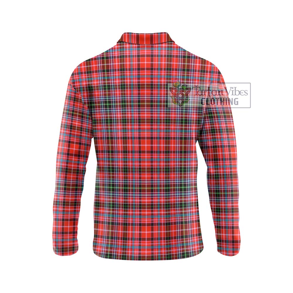 Straiton Tartan Long Sleeve Polo Shirt with Family Crest DNA In Me Style - Tartanvibesclothing Shop