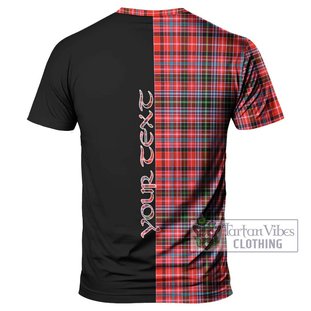 Straiton Tartan T-Shirt with Family Crest and Half Of Me Style - Tartanvibesclothing Shop