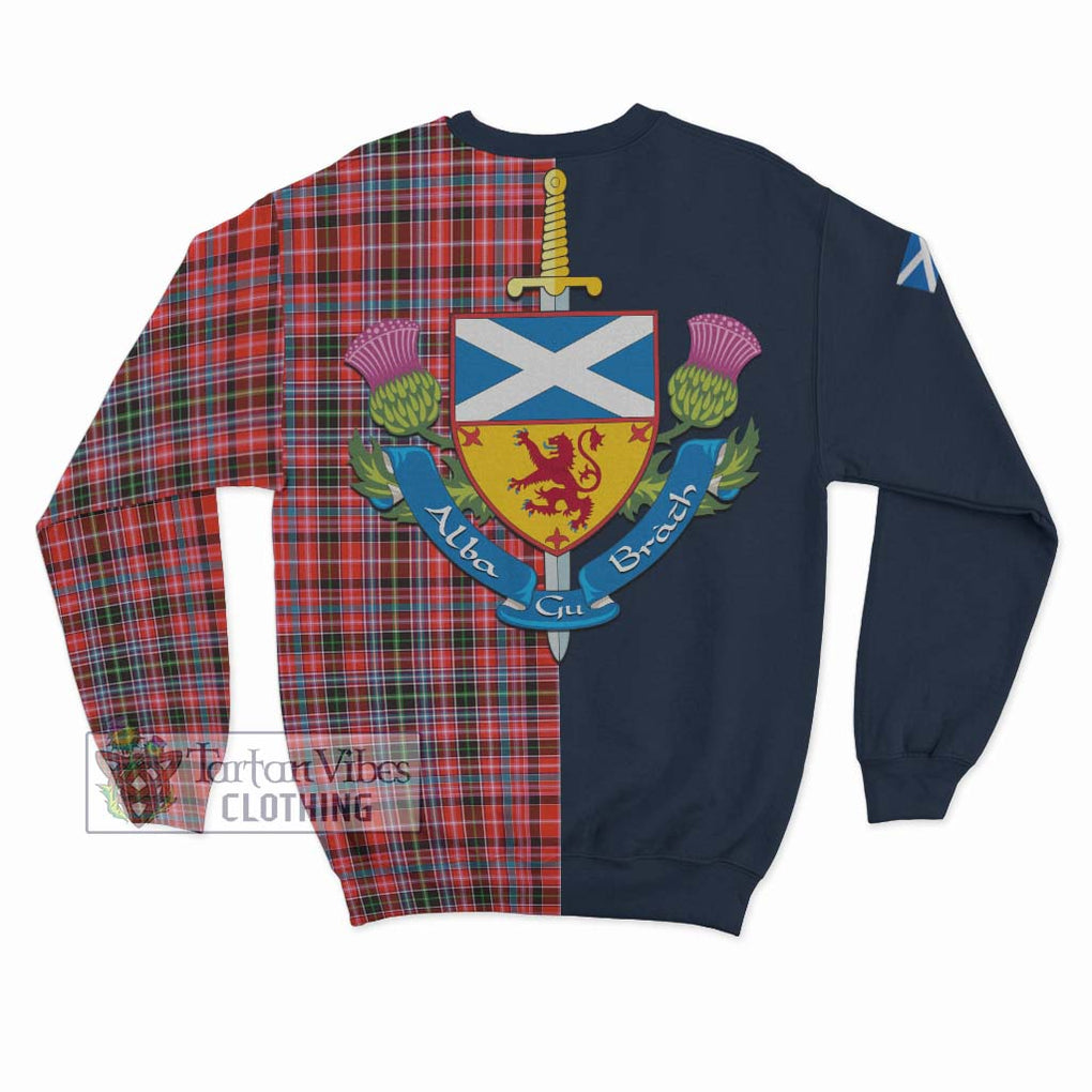 Tartan Vibes Clothing Straiton Tartan Sweatshirt with Scottish Lion Royal Arm Half Style