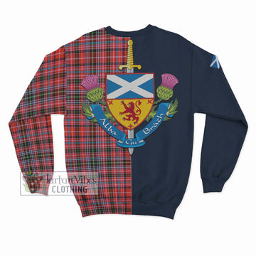 Straiton Tartan Sweatshirt Alba with Scottish Lion Royal Arm Half Style