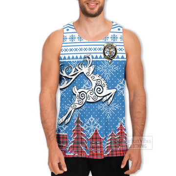 Straiton Clan Christmas Men's Tank Top Celtic Reindeer Style