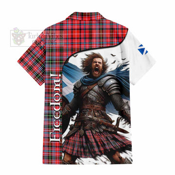 Straiton Crest Tartan Short Sleeve Button Shirt Inspired by the Freedom of Scottish Warrior