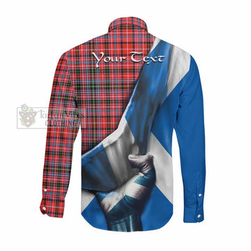 Straiton Tartan Long Sleeve Button Shirt with Family Crest Scotland Patriotic Style