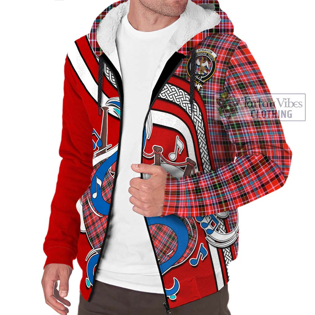 Straiton Tartan Sherpa Hoodie with Epic Bagpipe Style Unisex - Tartanvibesclothing Shop