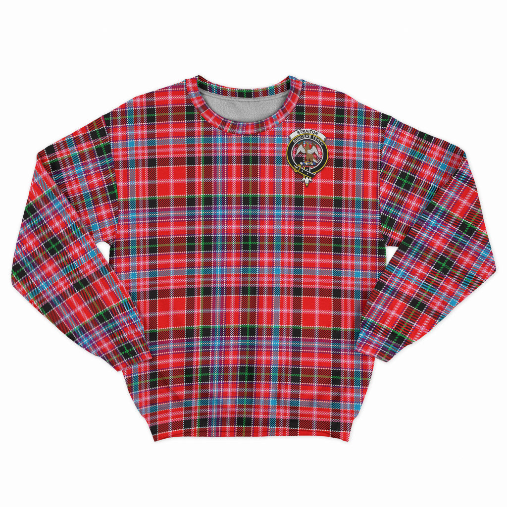 Straiton Tartan Sweatshirt with Family Crest - Tartan Vibes Clothing